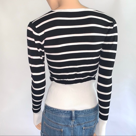 Retro Cherry Striped Y2K Ribbed Cardigan Sweater - Picture 10 of 15
